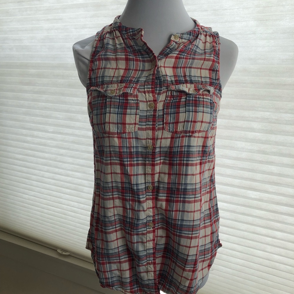 Maurice’s Sleeveless Plaid Button Up
